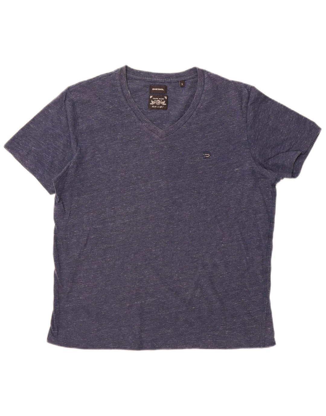 DIESEL Herre T-Shirt Top Small Navy Blue Flecked