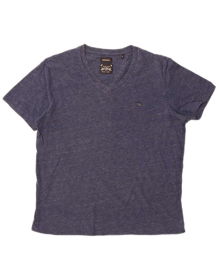 DIESEL Herre T-Shirt Top Small Navy Blue Flecked
