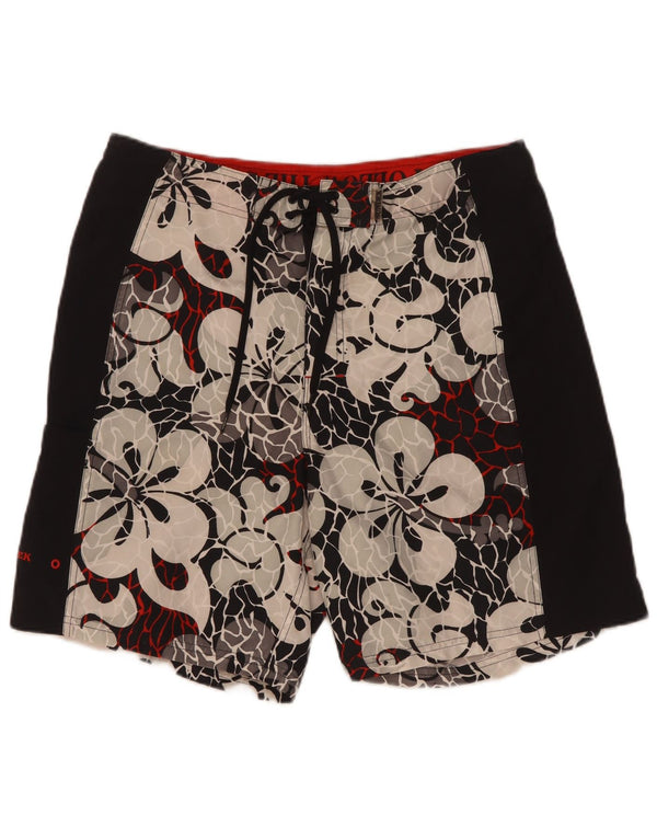Sundek Mens Graphic Swimming Shorts Large Black Floral Polyester
