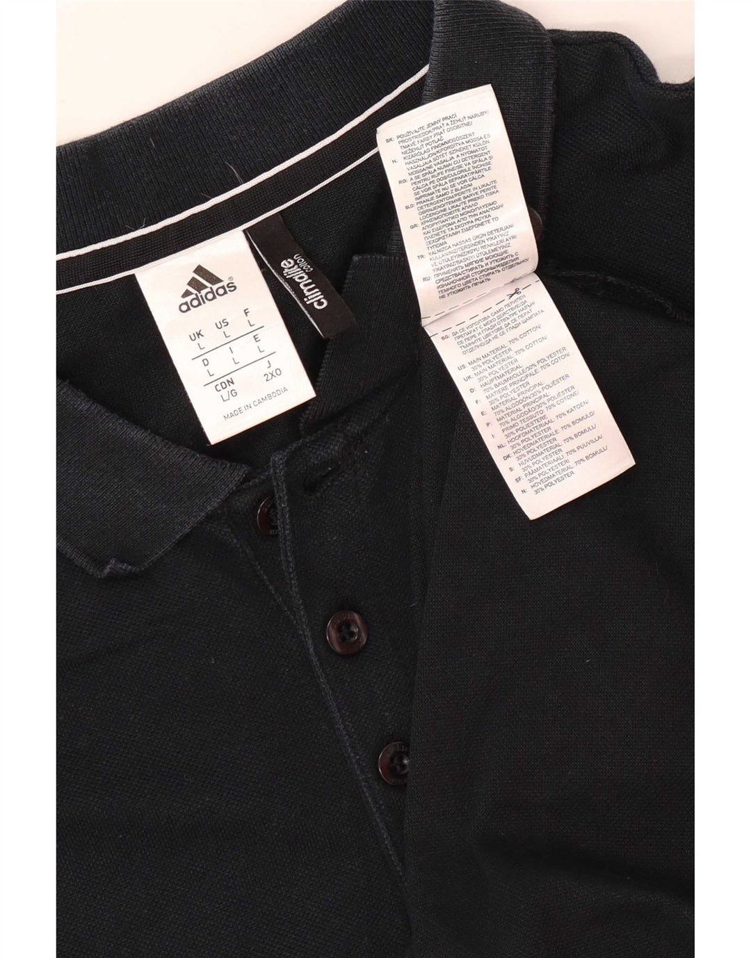 Adidas Herre Climalite grafisk poloshirt Stor sort bomuld