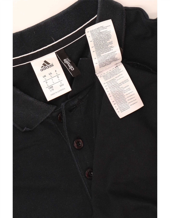 Adidas Herre Climalite grafisk poloshirt Stor sort bomuld