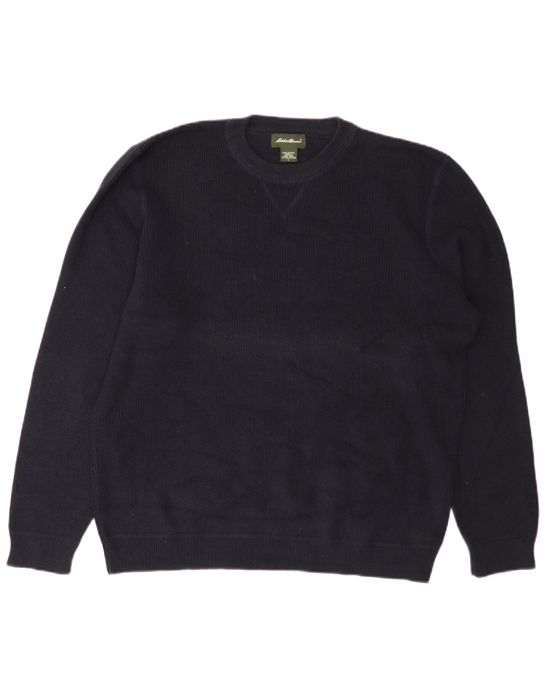 EDDIE BAUER Herre sweater med rund hals, stor marineblå bomuld