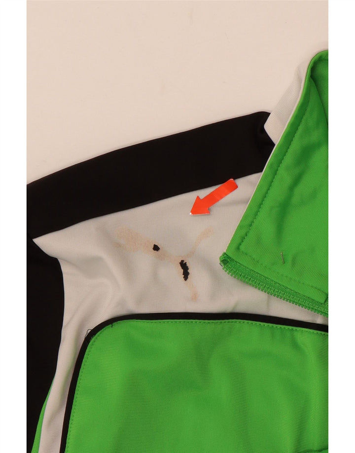 PUMA Træningsdragt topjakke til drenge 15-16 år Grøn Colourblock Polyester