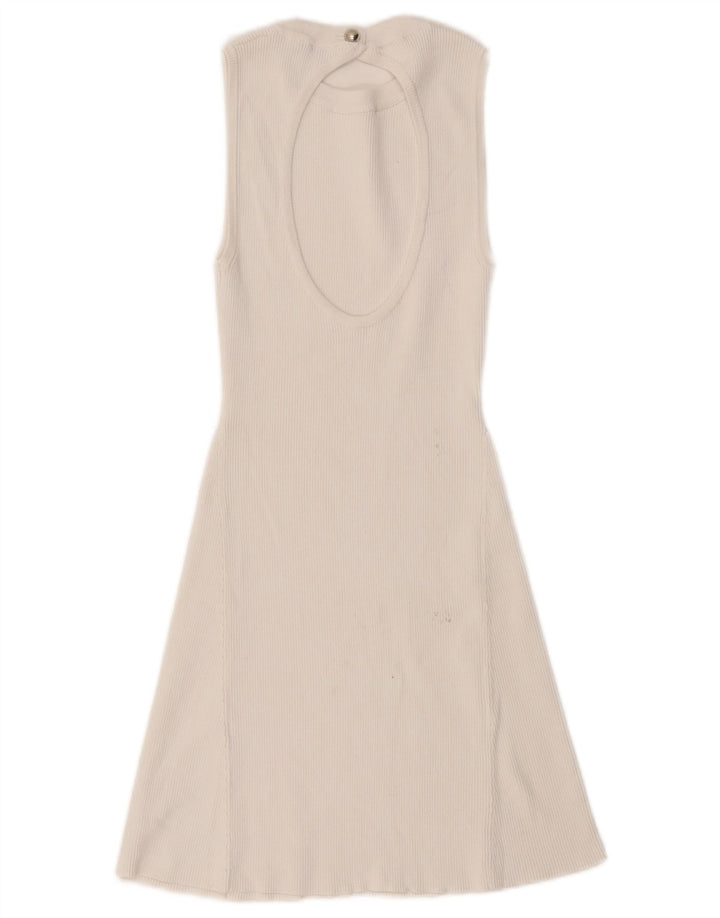 ZARA Dame Ærmeløs Jumper Dress UK 8 Small White