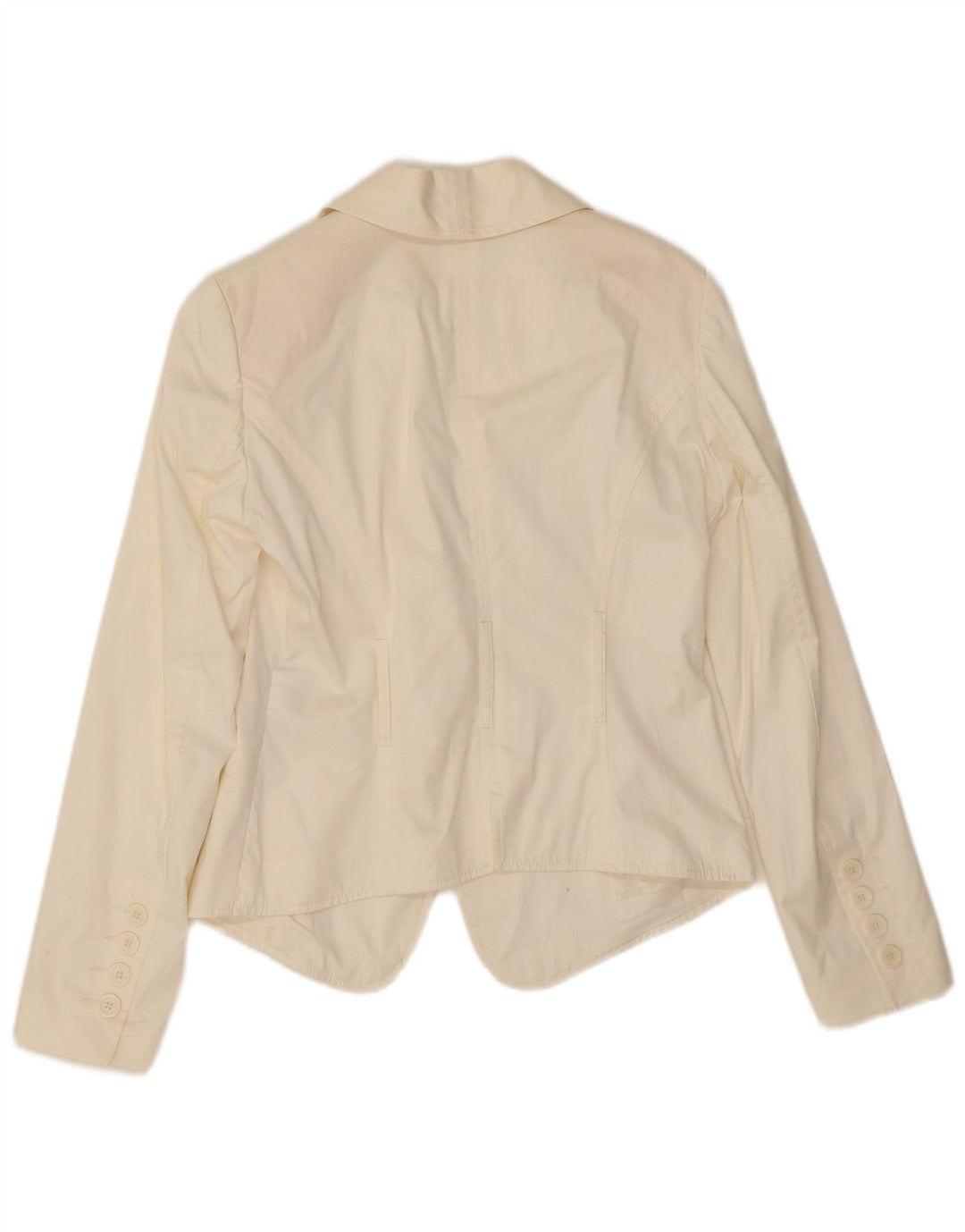 Germano Zama Dame 1 Knap Blazer Jakke UK 8 Lille Hvid Bomuld