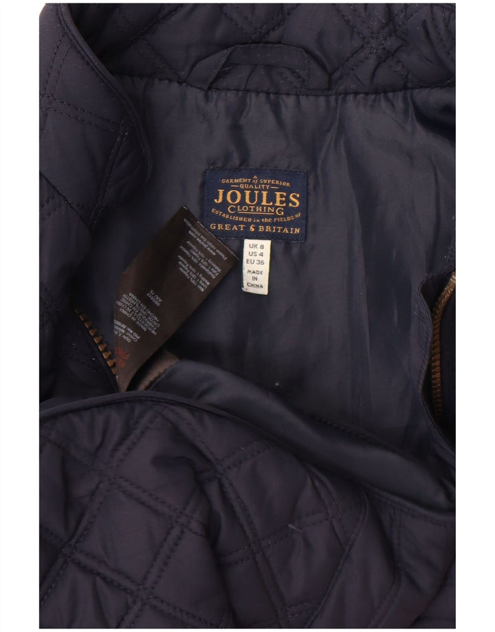 Joules Dame Quilted Gilet UK 8 Small Navy Blue Polyester