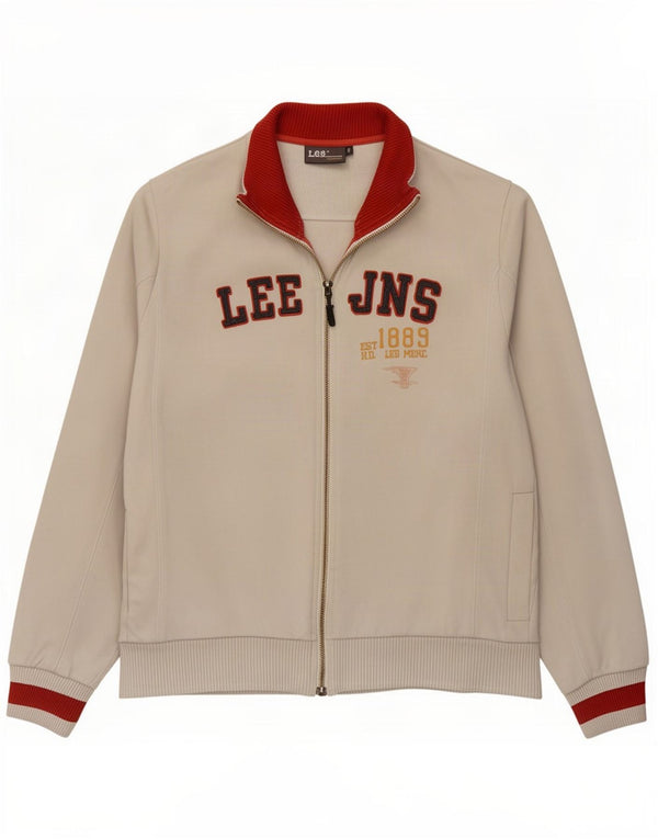 Lee Mens Graphic Tracksuit Top Jacket XL White Cotton