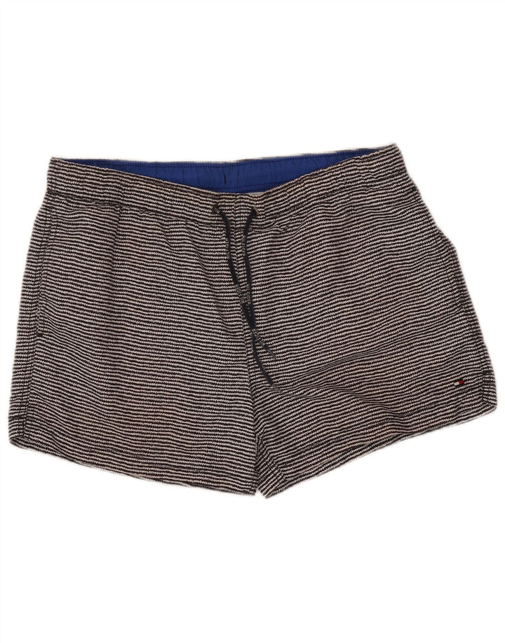 Tommy Hilfiger Badeshorts til mænd, store grå nålestribet polyester