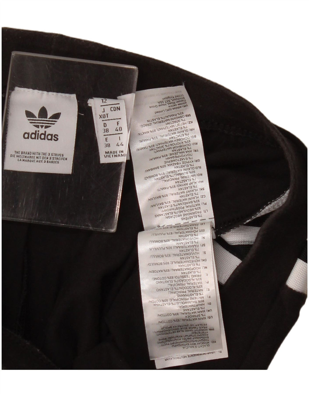 Adidas Dame Leggings UK 12 Medium Sort Bomuld