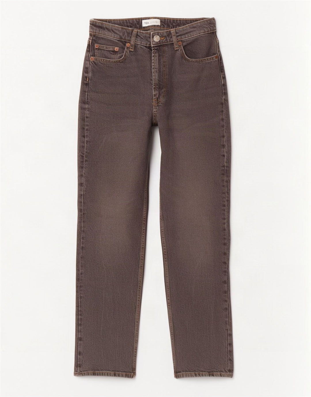 Zara Dame Straight Jeans EU 40 Medium W30 L29 Grå