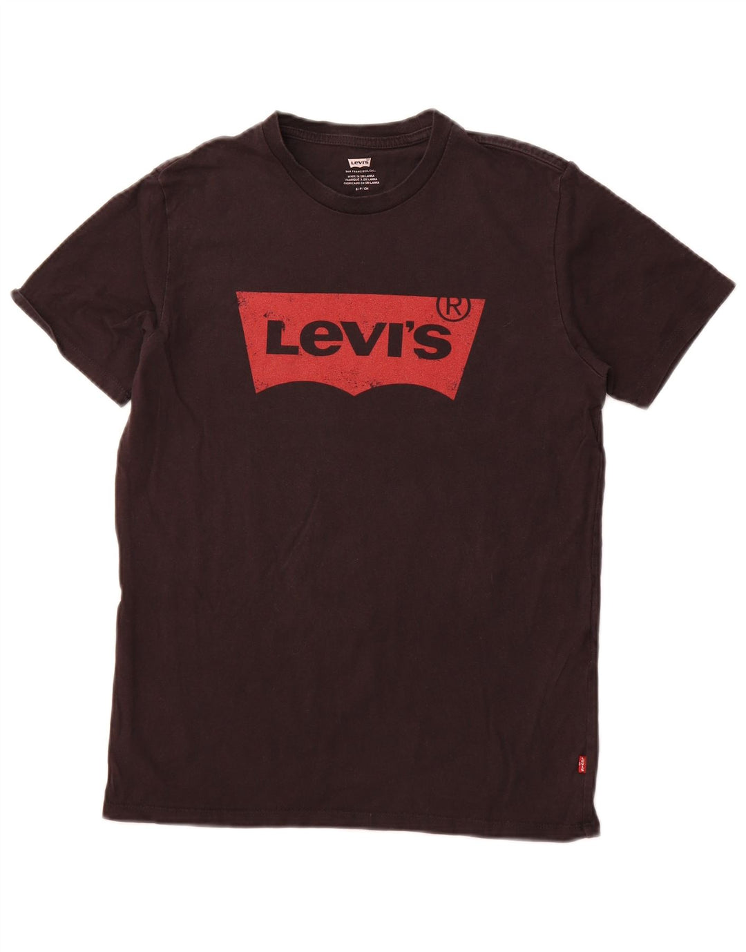 LEVI'S Herre grafisk T-shirt Top Lille sort bomuld