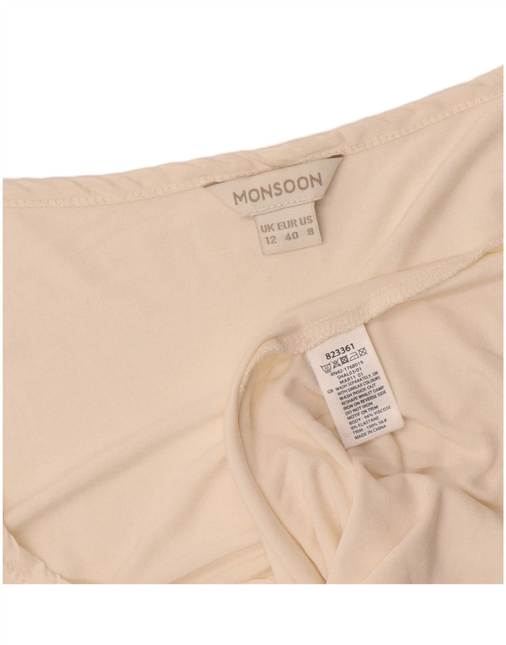 MONSOON Womens Vest Top UK 12 Medium  White Viscose