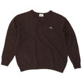 Lacoste Herre V-hals sweater Str. 7 2XL Brun Uld