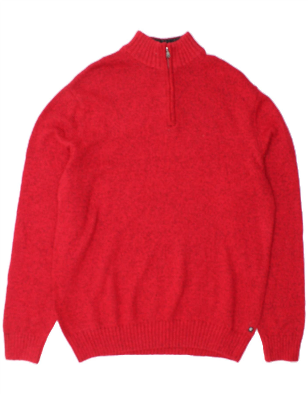 CHAPS Mens Zip Neck Jumper Sweater XL Red Cotton Vintage Chaps and Second-Hand Chaps from Messina Hembry 