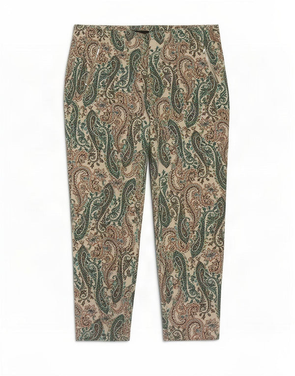 Zara Dame Capri Bukser W28 L27 Flerfarvet Paisley Bomuld