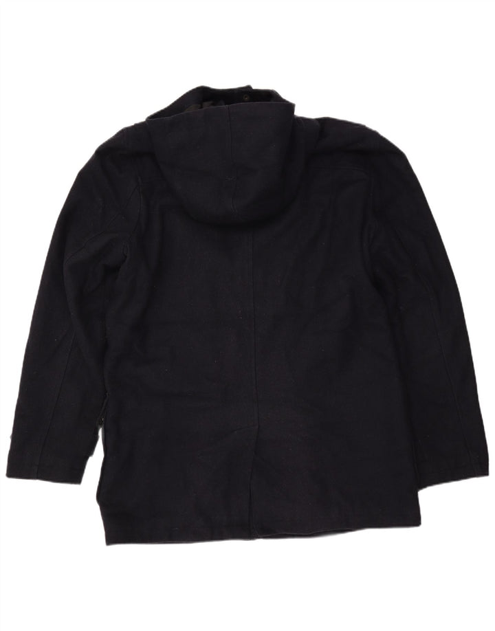 CEDARWOOD STATE Herre Hooded Duffel Coat UK 40 Large Navy Blue Polyester