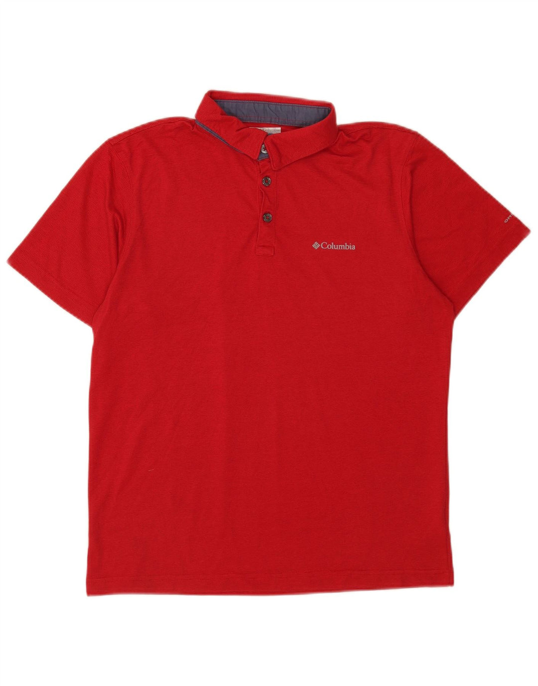 Columbia Herre Omni-Wick Polo Shirt Medium Rød Nålestribet Polyester