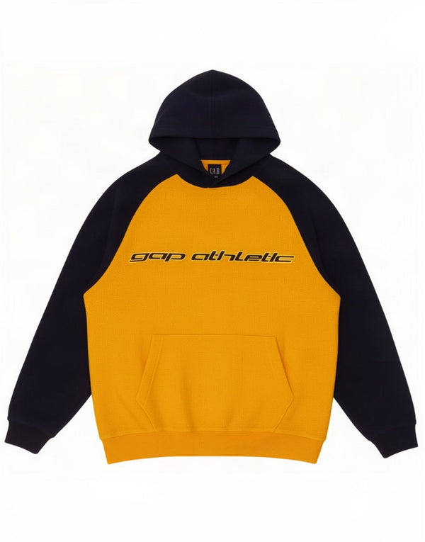 Gap Boys Graphic Hooded Fleece Jumper 14-15 Years 2XL Yellow Colourblock