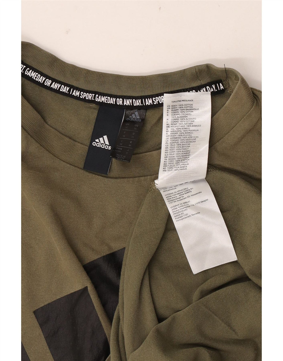 Adidas grafisk t-shirt til mænd, medium Khaki Bomuld
