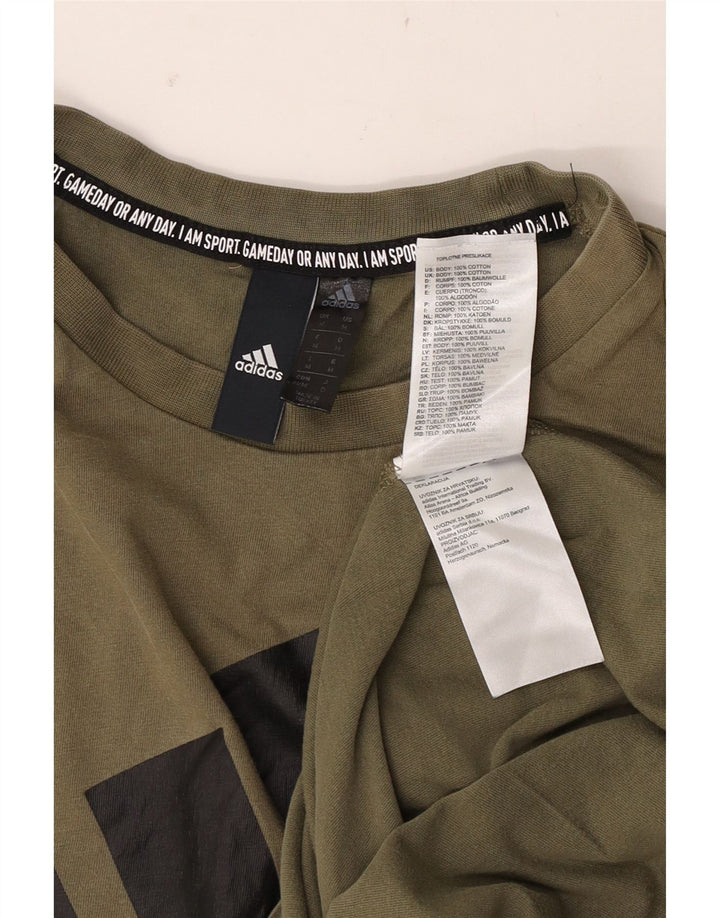 Adidas grafisk t-shirt til mænd, medium Khaki Bomuld