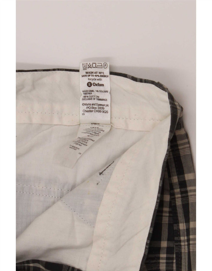 Marks & Spencer Herre Autograph Cargo Shorts Medium W32 Grå Plaid Bomuld