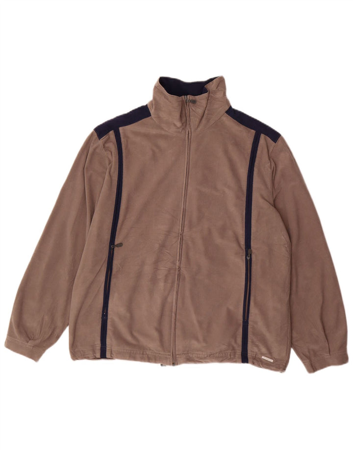 Diadora Herre Velour Træningsdragt Top Jakke Stor Grå Colourblock