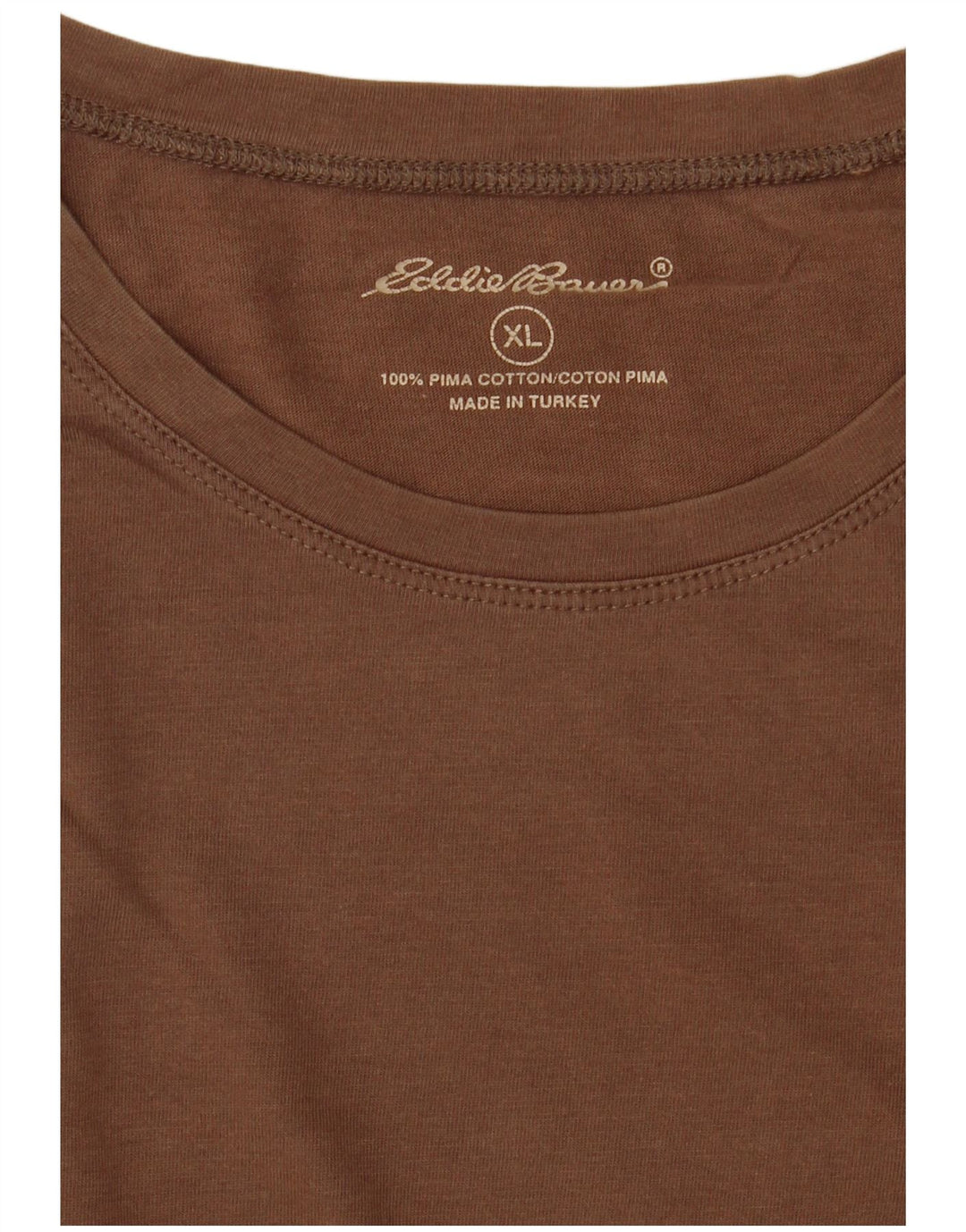 EDDIE BAUER Herre T-Shirt Top XL Brun Bomuld