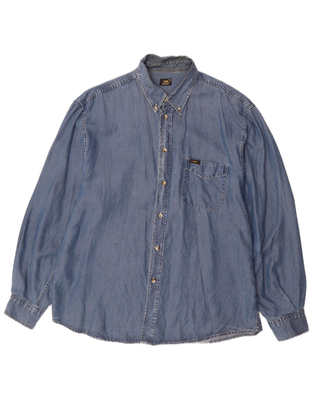 LEE Herreskjorte XL Blå Tencel