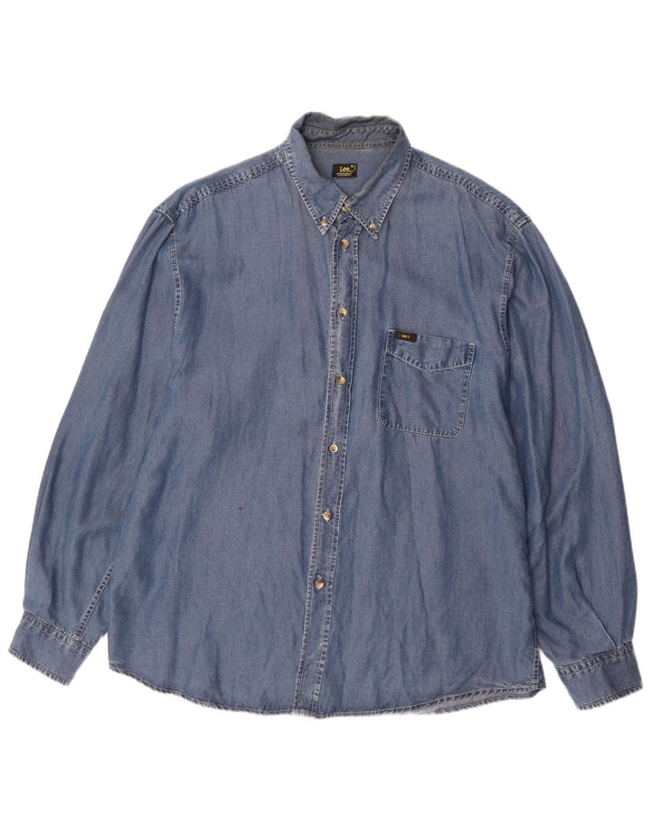 LEE Herreskjorte XL Blå Tencel