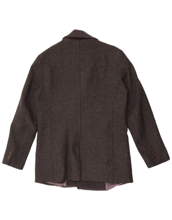 Ted Baker Mens Pea Coat Size 3 Medium Grey Wool