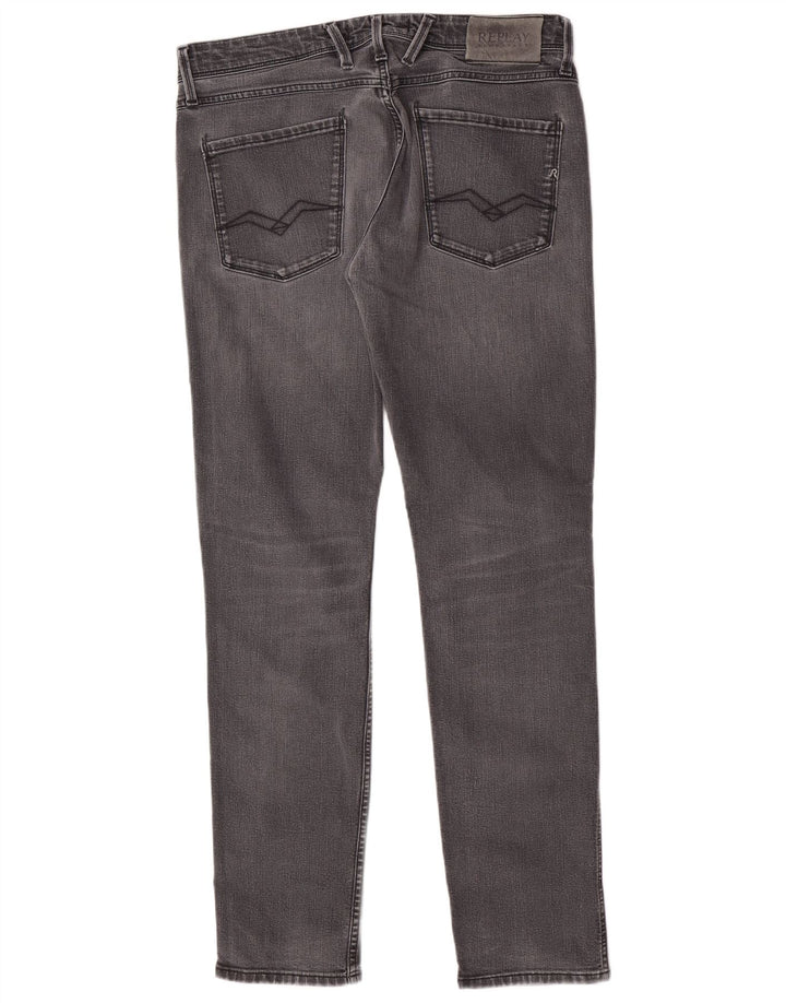 Replay Dame Slim Jeans W33 L32 Grå Bomuld