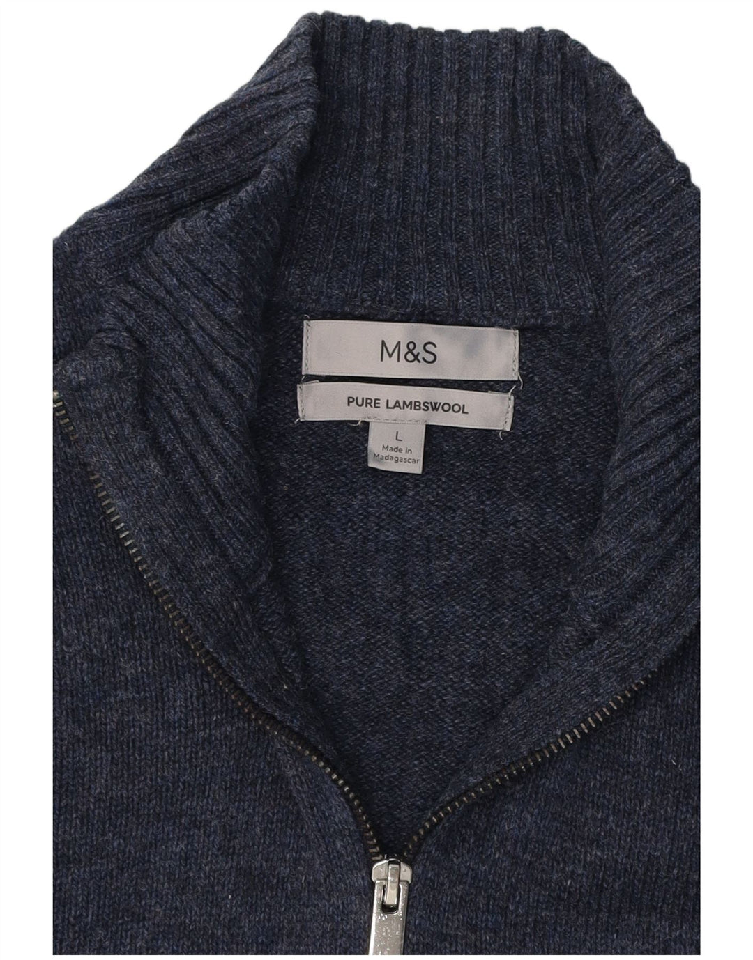 Marks & Spencer Herre sweater med lynlåshals Stor marineblå klassisk