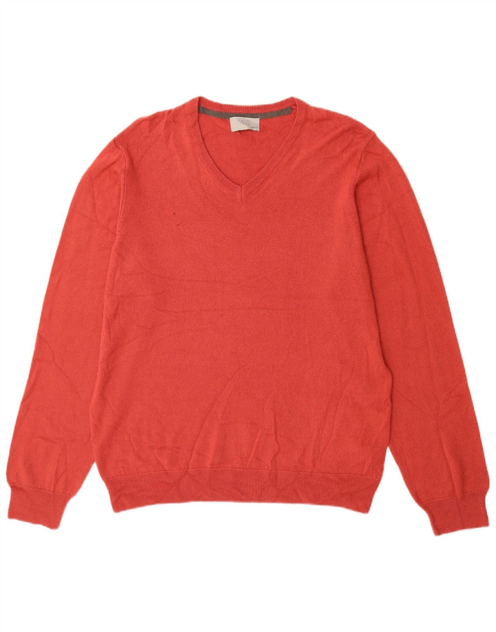Marks & Spencer Herre Regular Fit V-hals sweater Stor rød akryl