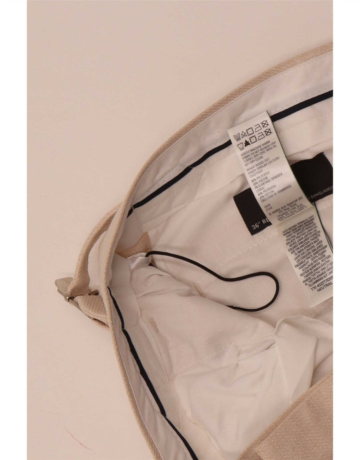 Marks & Spencer Herre Tapered Chino Bukser W36 L30 Beige Polyester