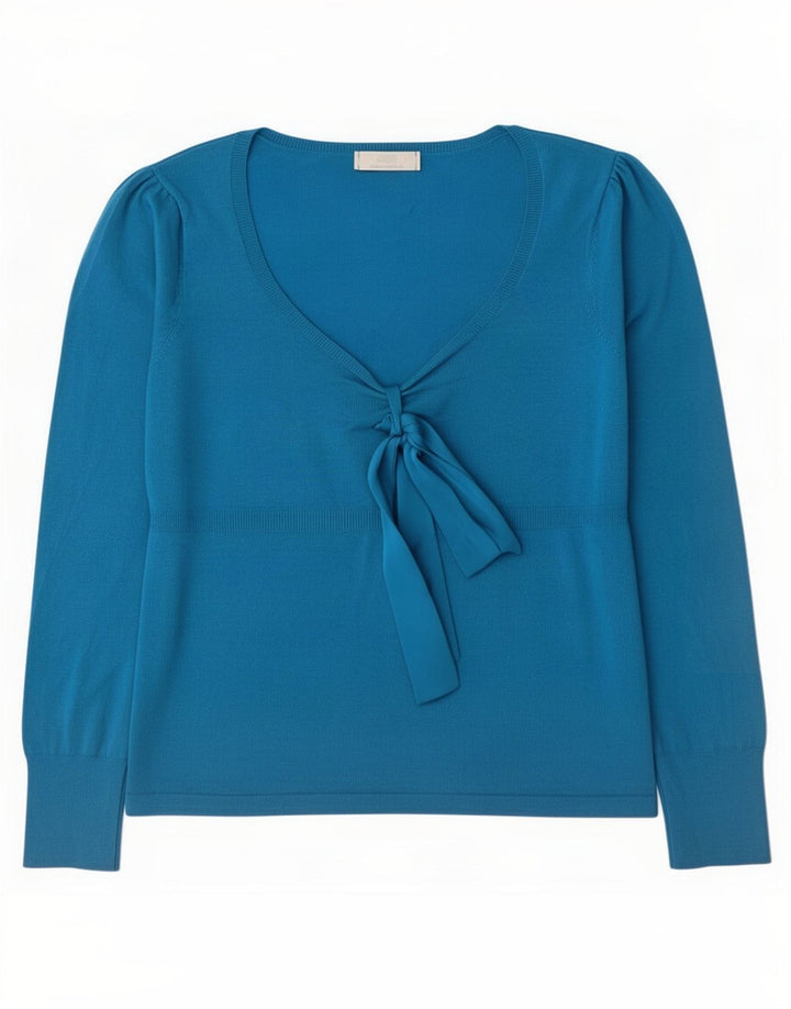 Marks & Spencer Dame Stretch Top Langærmet UK 14 Medium Blue Viscose