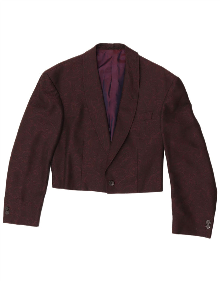 Wilvorst Herre Crop 1-knap blazerjakke UK 34 XS Lilla viskose