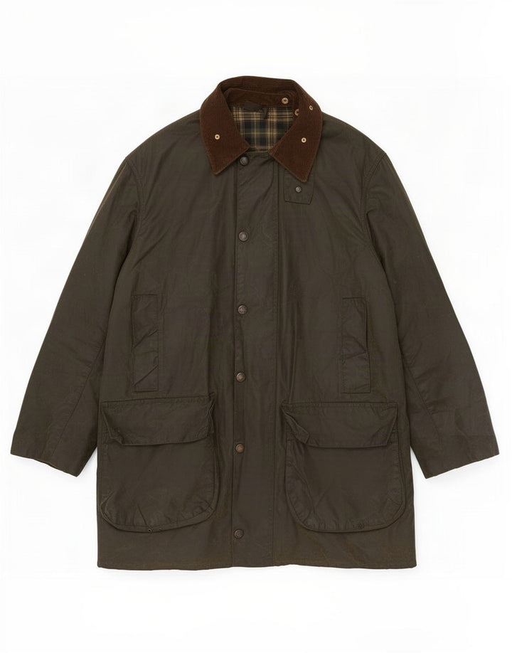 Barbour Herre vokset bomuldsjakke UK 40 Large Khaki