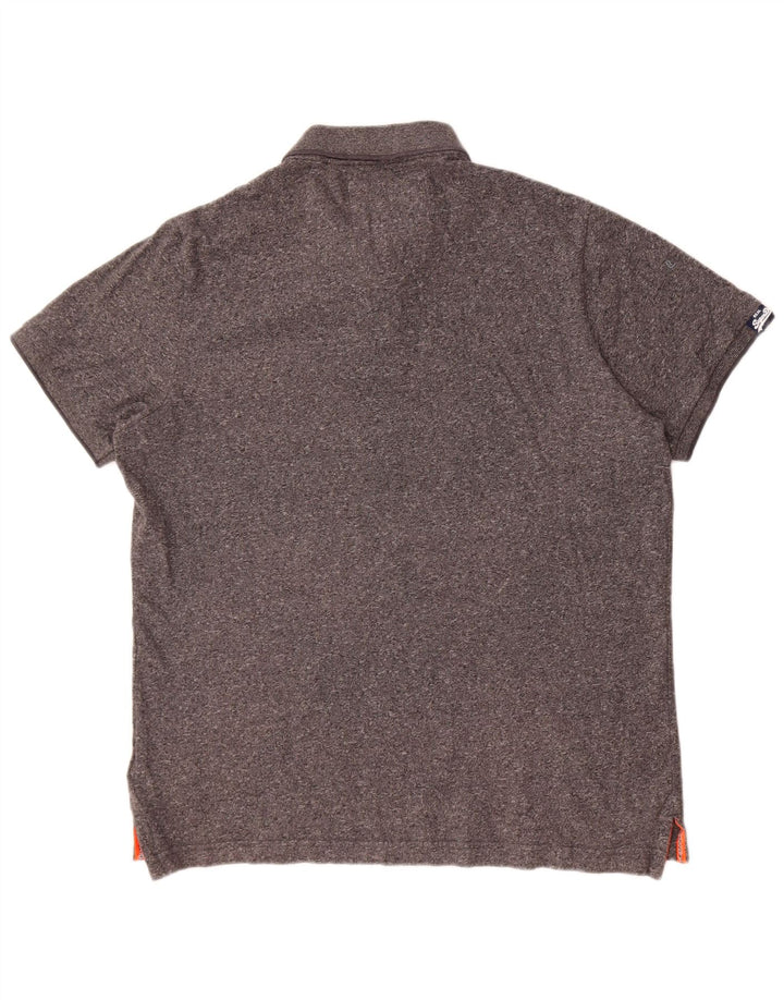Superdry Polo Shirt til mænd 3XL Grå Flecked Bomuld
