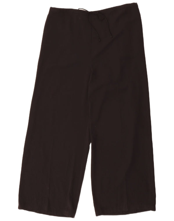 Marks & Spencer Kvinder Bukser med brede ben UK 20 2XL W42 L30 Sort Polyester