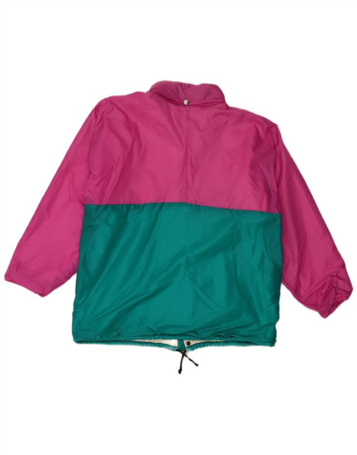Vintage Regnjakke til mænd UK 38 Medium Pink Colourblock Polyester