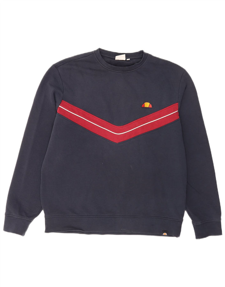 Ellesse Herre Sweatshirt Jumper Medium Marineblå Colourblock Bomuld