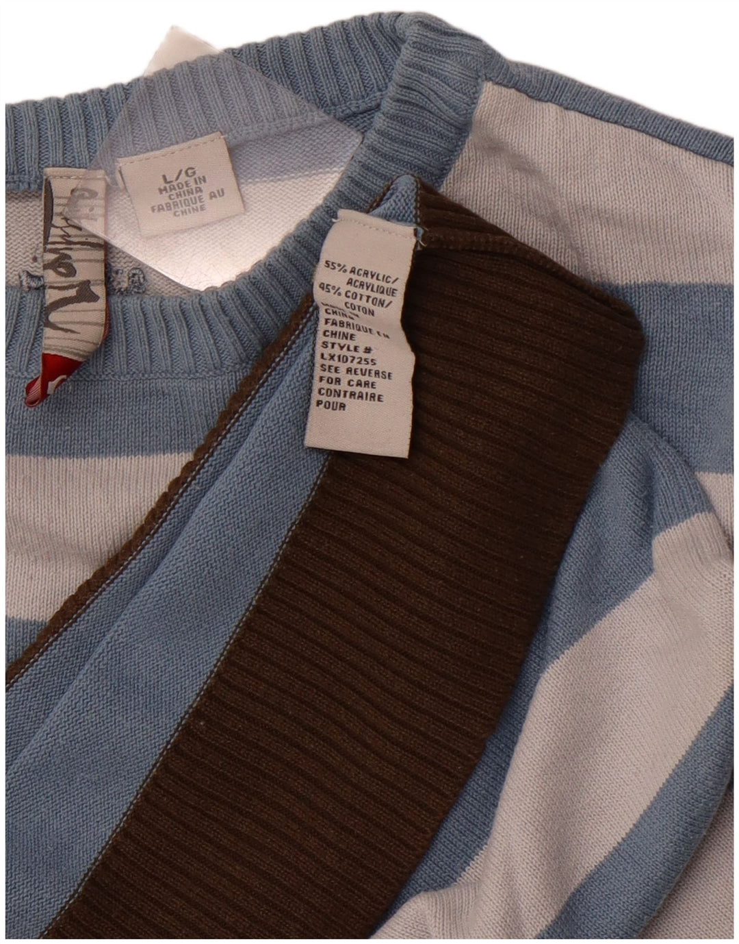 QUIKSILVER Herre trøje med rund hals, stor blå stribet akryl