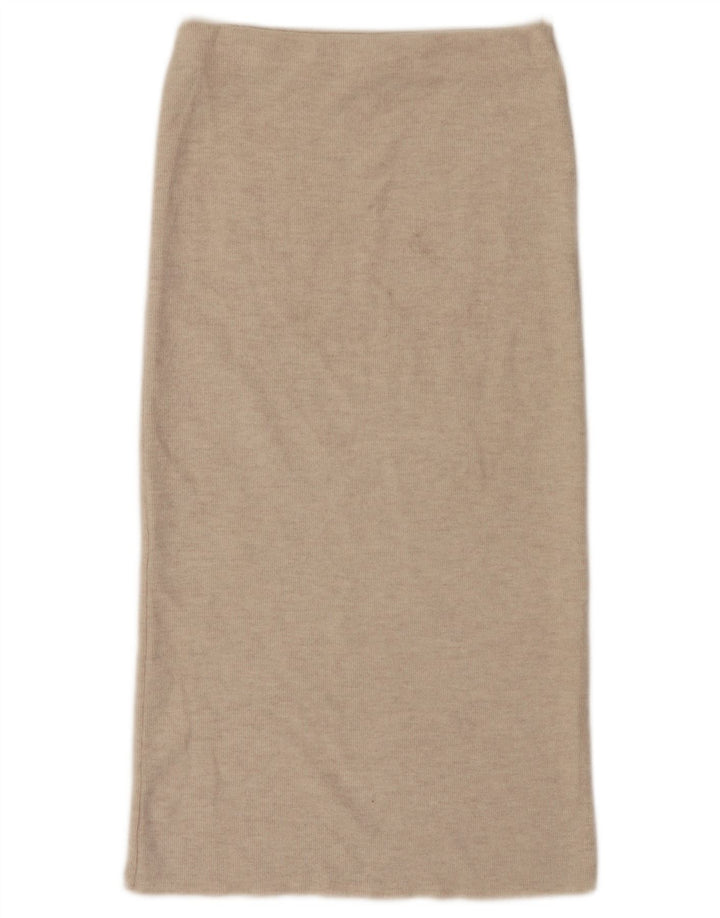 Zara Midi-nederdel med høj talje, lille W26 beige polyester
