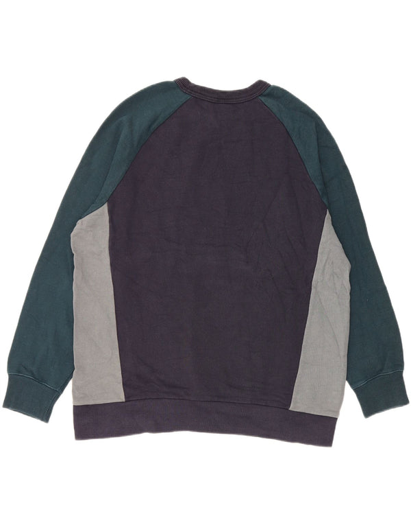 Zara Herre Sweatshirt Jumper XL Marineblå Colourblock Bomuld