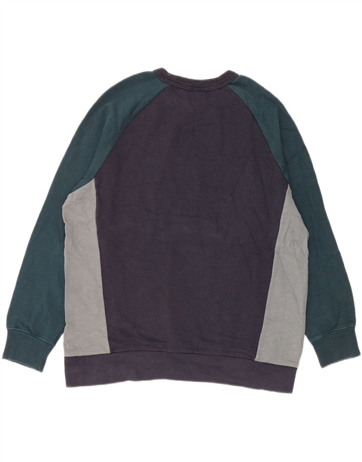 Zara Herre Sweatshirt Jumper XL Marineblå Colourblock Bomuld