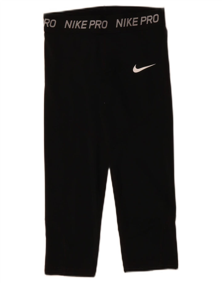 NIKE Girls Capri Grafiske Leggings 10-11 år Medium Sort