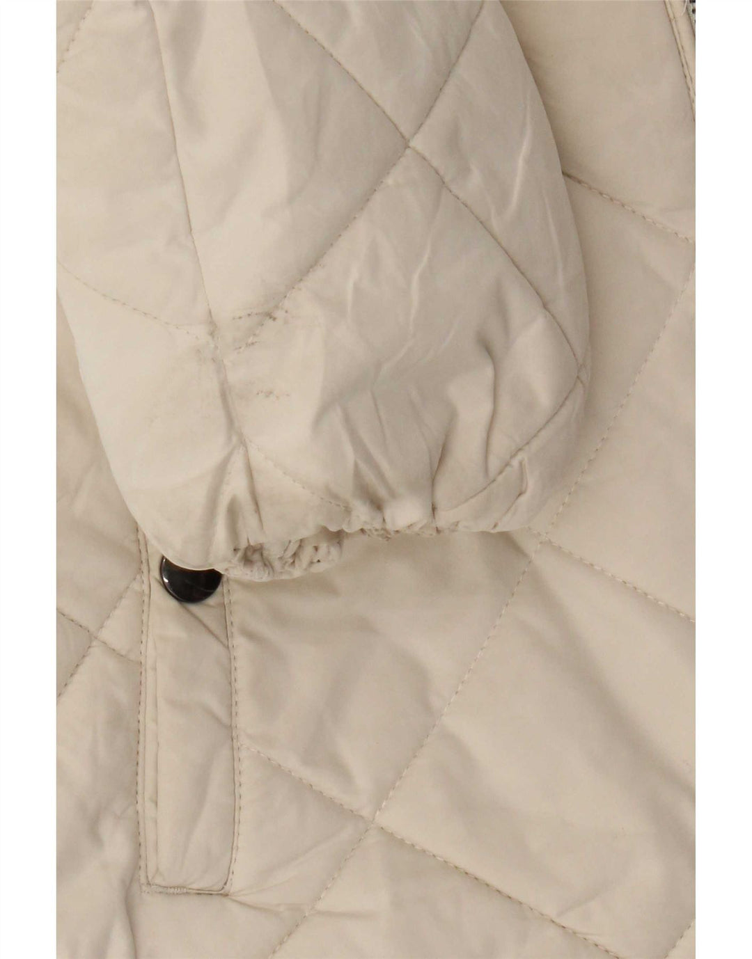 Marks & Spencer quiltet jakke med hætte til kvinder UK 12 Medium White Polyester