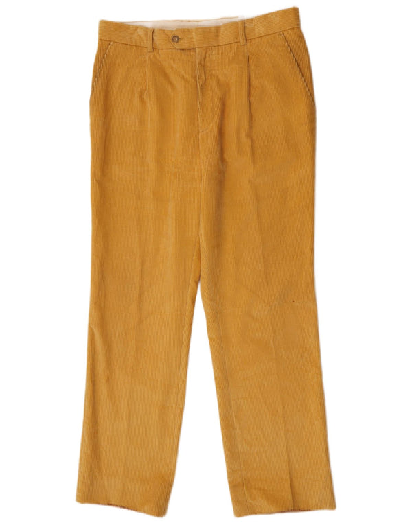 Vintage Herre Pegged Corduroy Bukser IT 50 Large W33 L30 Gul Bomuld