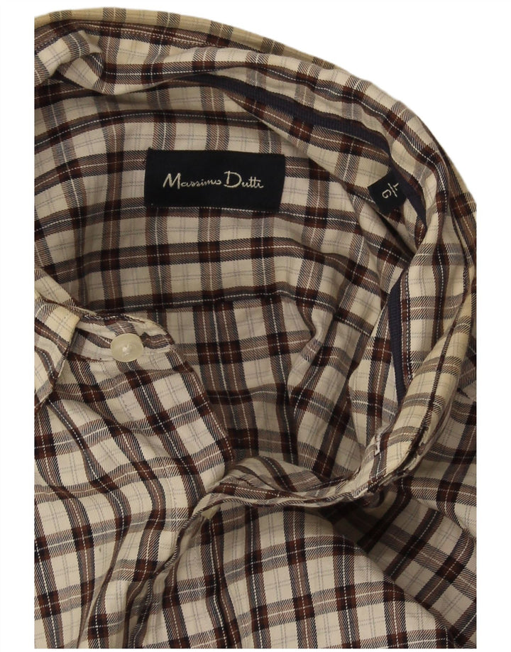 Massimo Dutti Herre flannelskjorte Stor brun ternet
