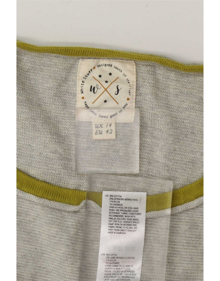 White Stuff Dame Langærmet Jumper Dress UK 14 Medium Grey Colourblock